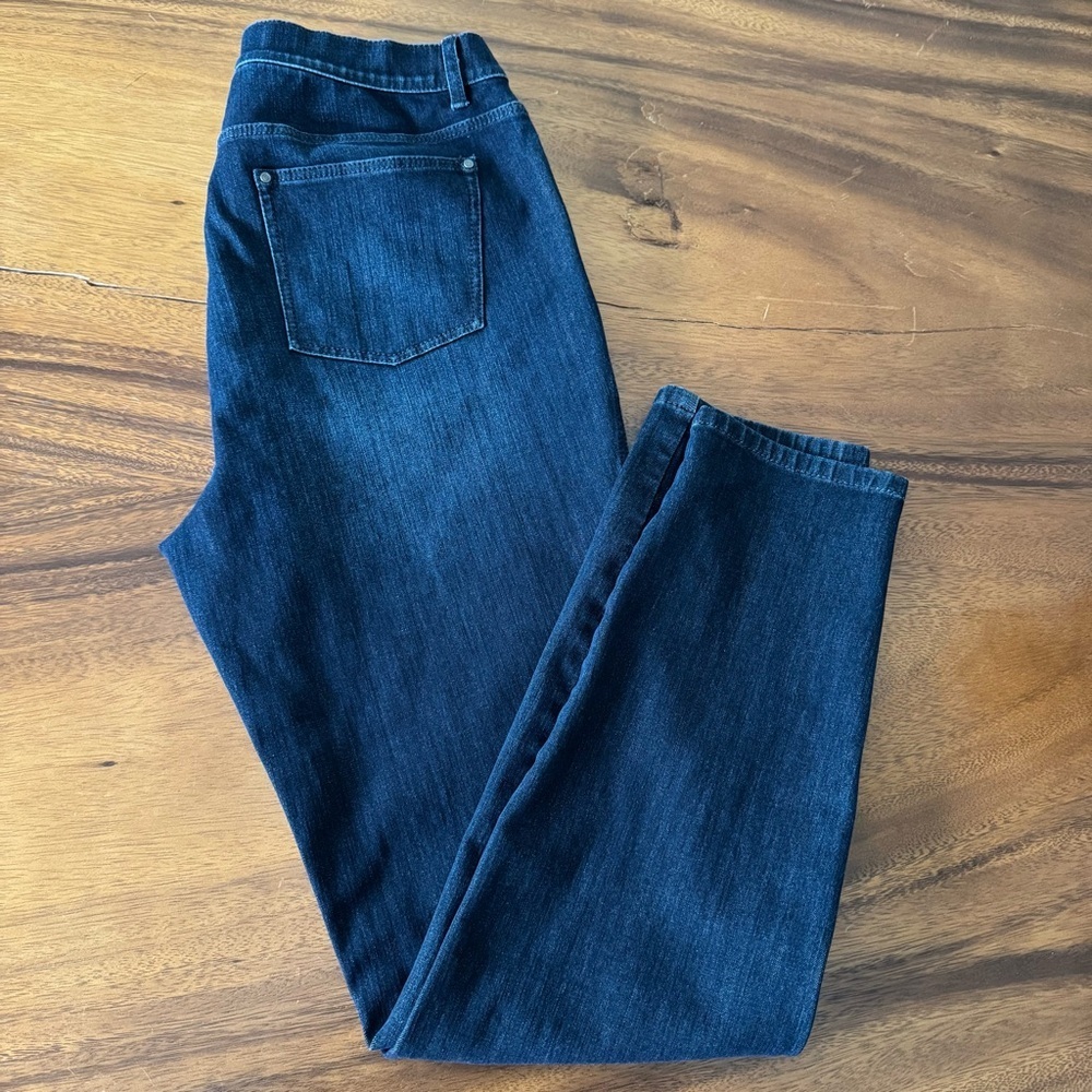 Lafayette 148 New York Mercer Dark Wash Denim Pants Jeans Size 10